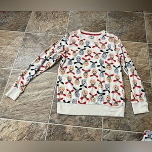 Holiday Time Festive Animal Print Pajama Top - Red, Black, White